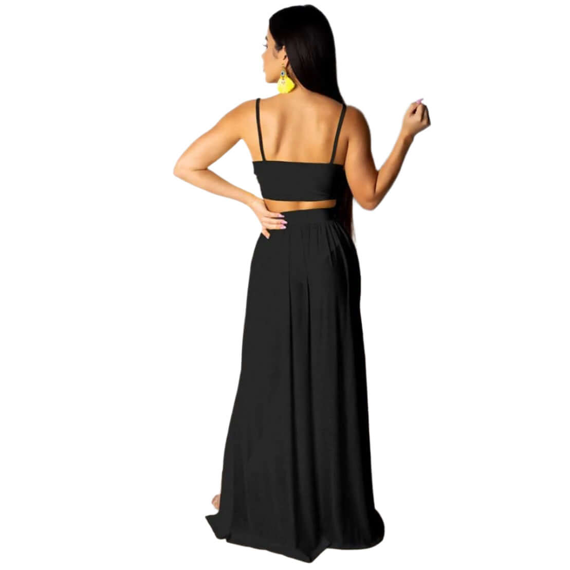 Sexy Chiffon Strap Split Maxi Dress