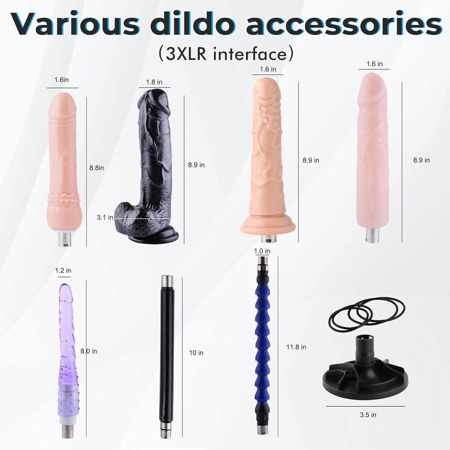 AUXFUN Sex Machine Love Machine Fuck Machine with Suction Cup Adapter,Automatic Dildo Machine Thrusting Machine with 3 XLR Connector,Fucking Machine Couple Sex Toys 8 Attachments for Male and Female