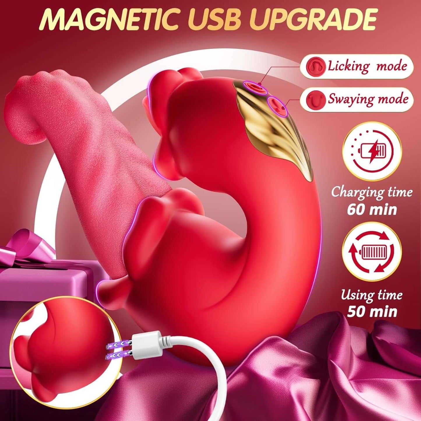 4 in 1 Tongue Thrusting Vibrator For Women's