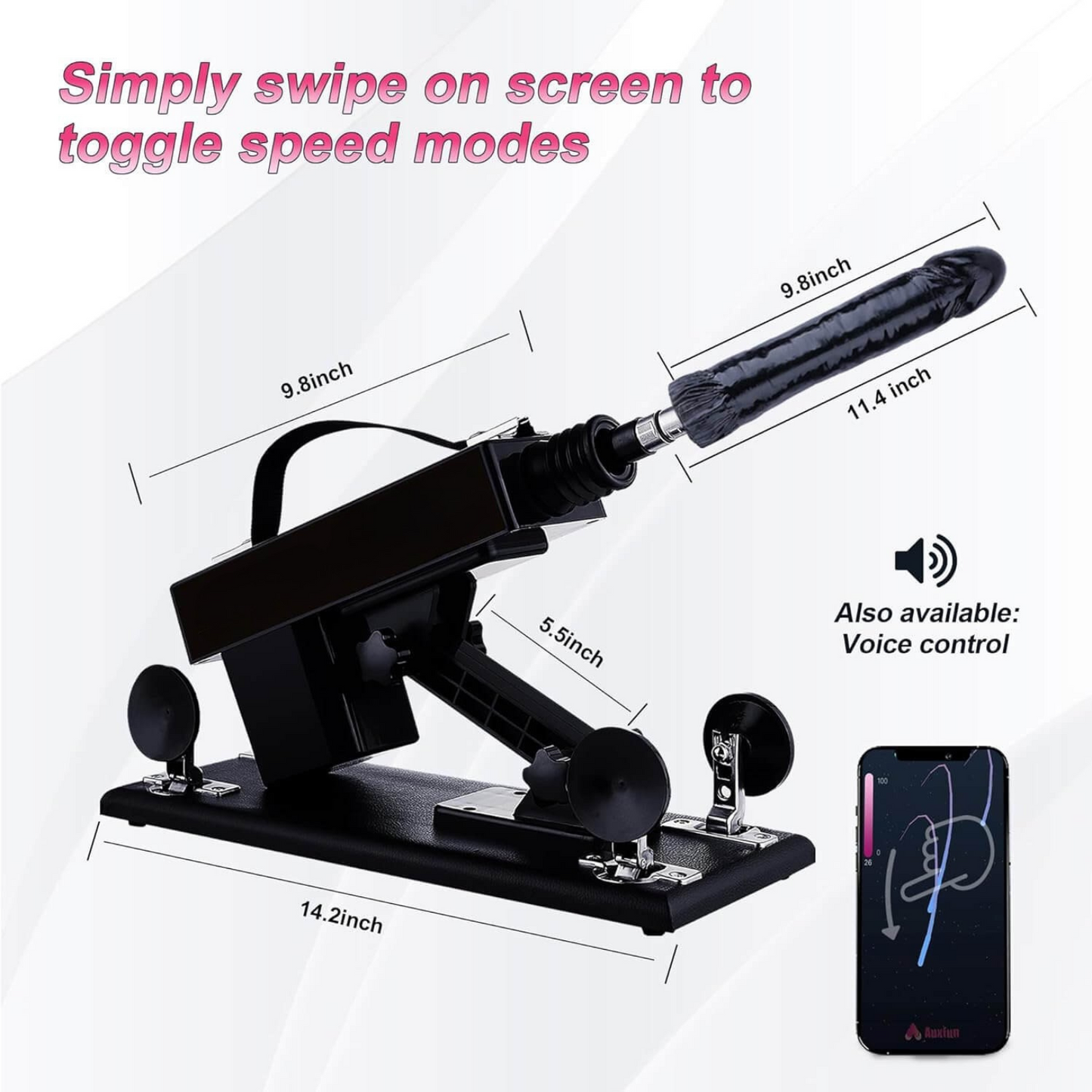 Sex Machine with 8 Attachments & Wireless Remote
