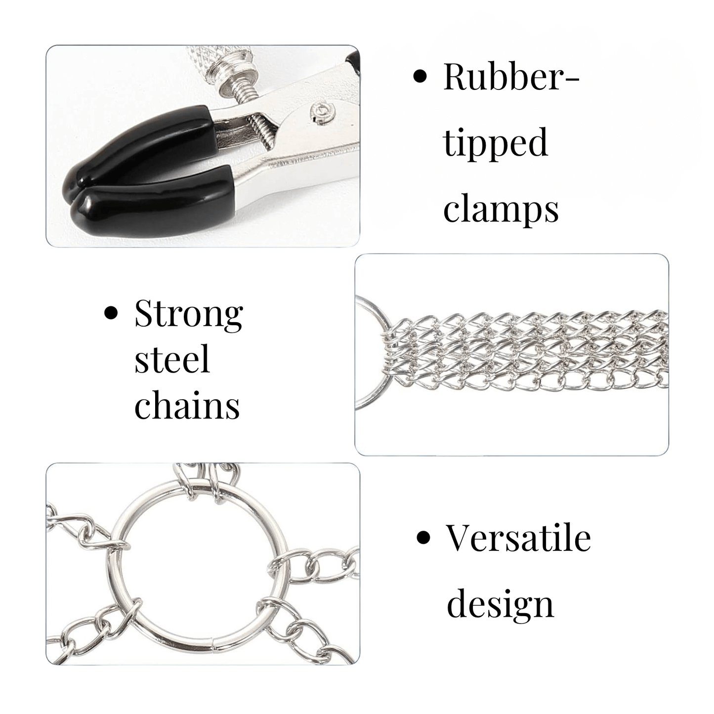Sexy Nipple & Pussy Clamps with Chain