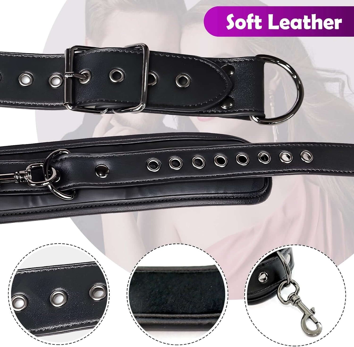 Luxury Neck to Wrist Restraints Kit with Traction Chain