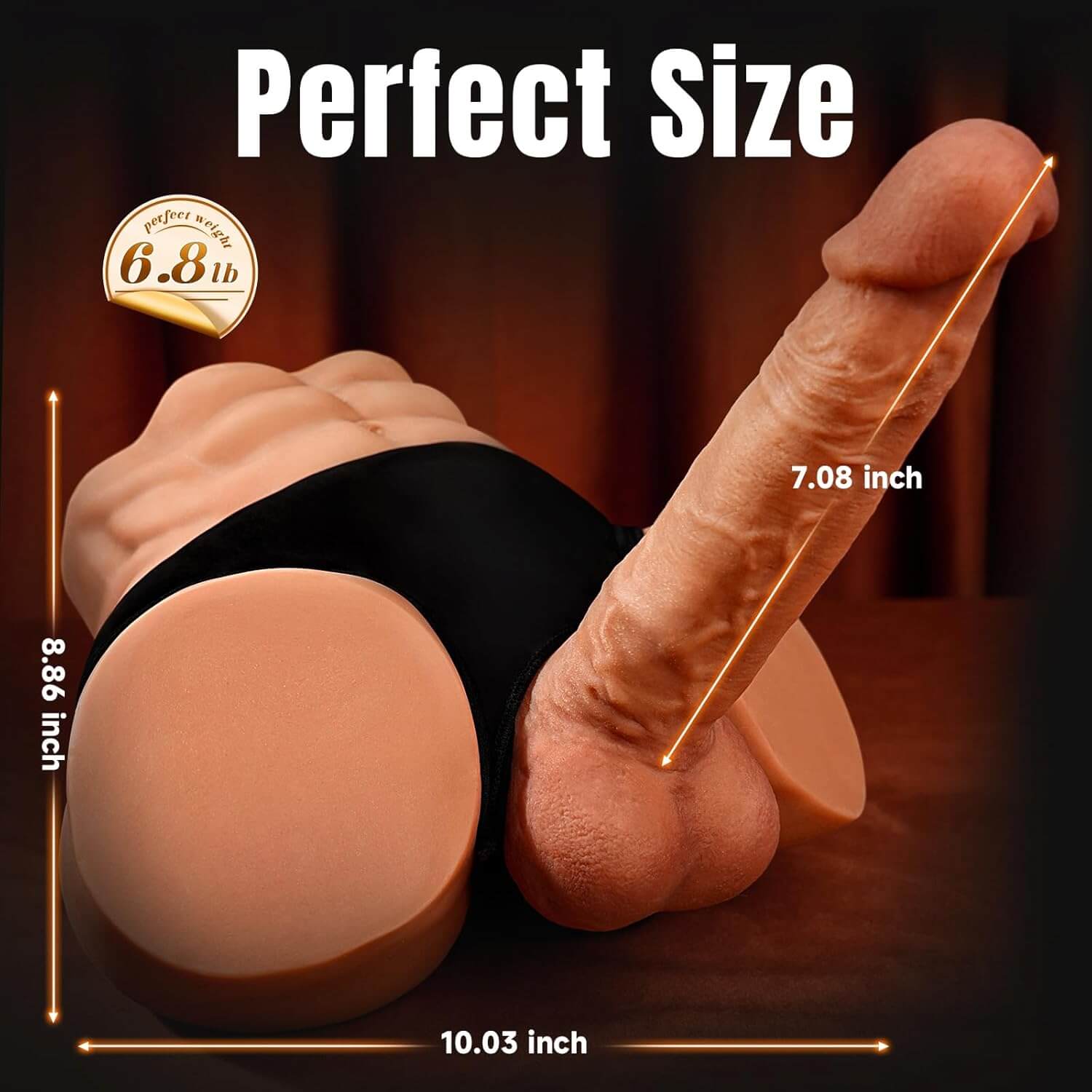 Realistic Male Torso Sex Doll with 7 in. Dildo