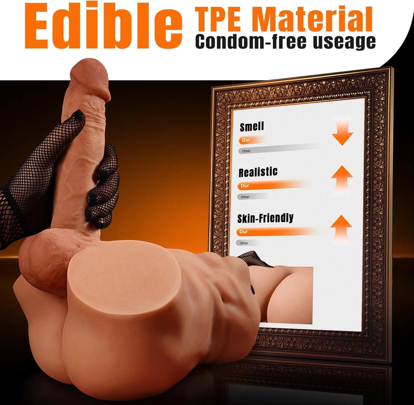 Realistic Male Torso Sex Doll with 7 in. Dildo