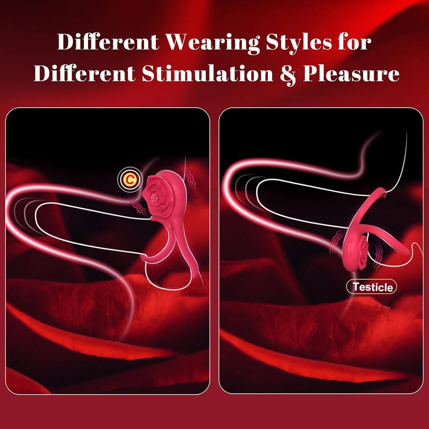 Vibrating Cock Ring with Rose Clitoral Stimulator