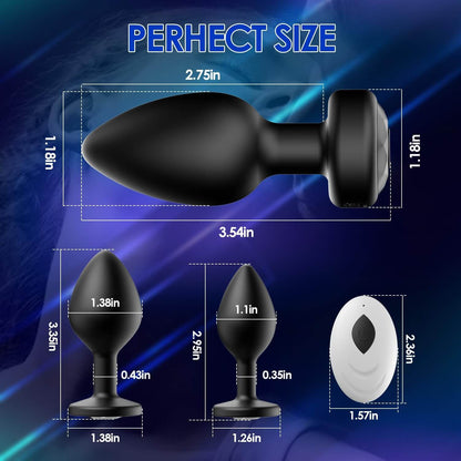 3PCS Silicone Anal Plug Sex Toys Vibrator 