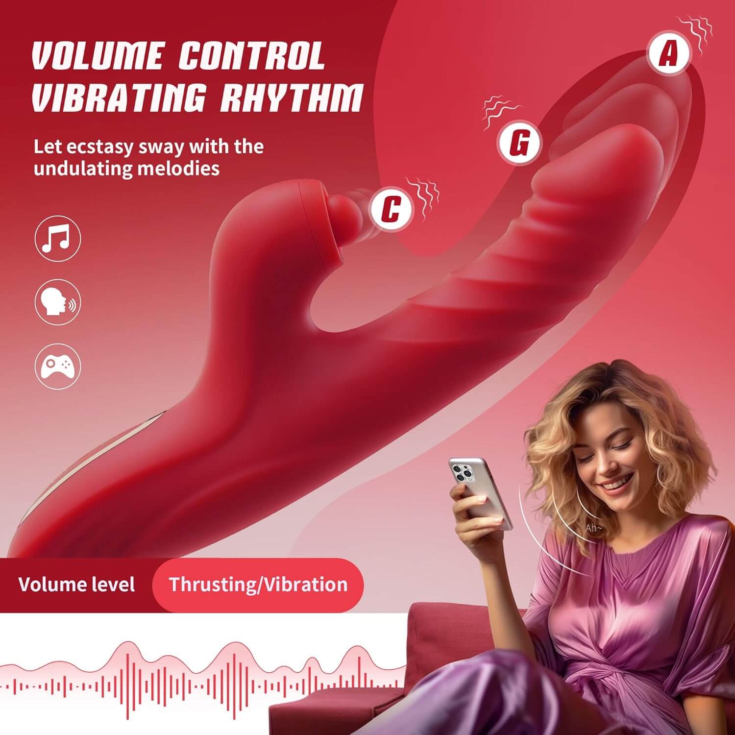G Spot Vibrator Thrusting Dildo for Women