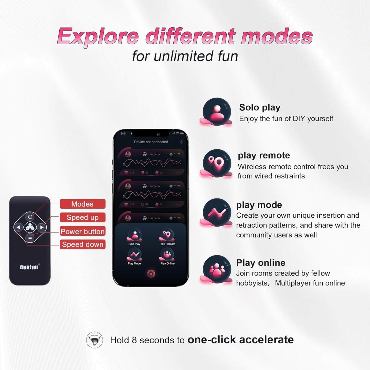 Sex Machine with 8 Attachments & Wireless Remote