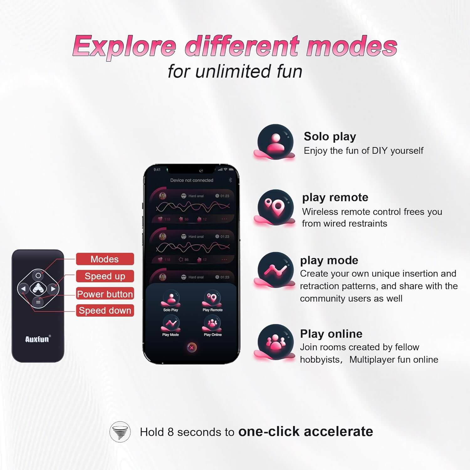 Sex Machine with 8 Attachments & Wireless Remote
