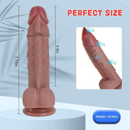 7.8 Inch Realistic Silicone Dildo for Women and Couple