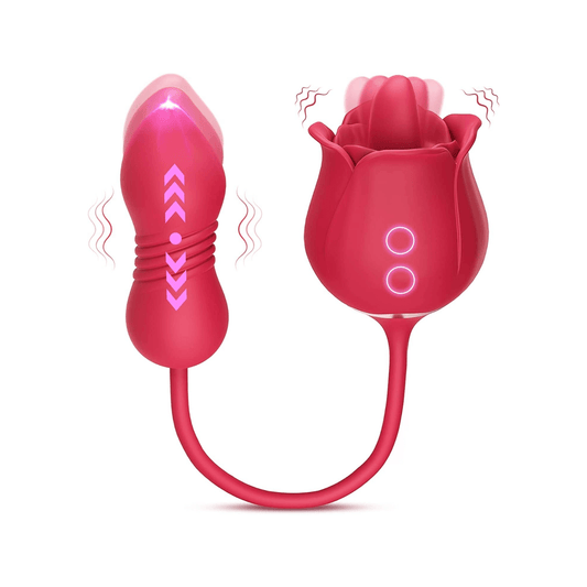 Licking & Thrusting Rose Vibrator | Club69