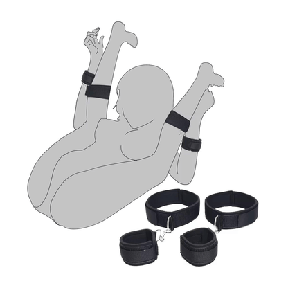 Wrist and thigh restraints set from Club69, designed for enticing play and heightened pleasure with strong, padded straps.