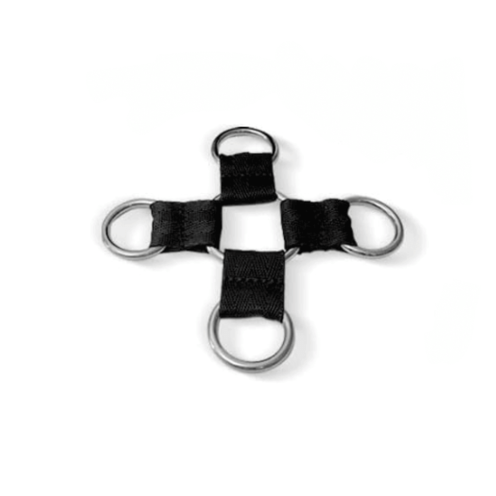 Heart shaped inflatable cushion cuffs attachment with durable fabric and metal rings for versatile use.