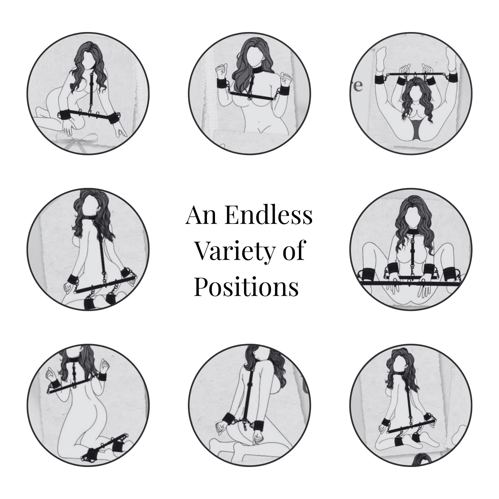 Spreader Bar Set with Wrist Ankle Neck Collar