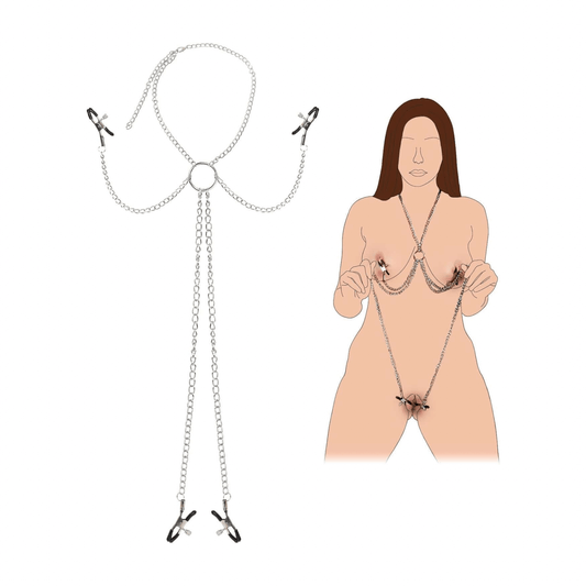 Sexy Nipple & Pussy Clamps with Chain