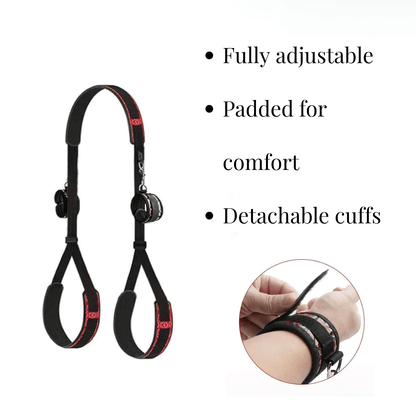 Adjustable padded cuffs for comfort and versatility, perfect for enhancing intimate experiences.