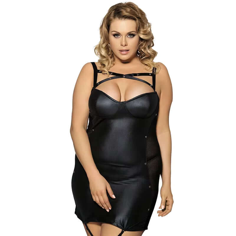 Seductive Faux Leather Bodycon Dress | Club69